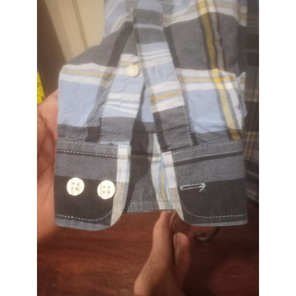 Cinch Men's Long Sleeve Shirt Button Down 100% Cotton, Cowboy, Blue Plaid Size M - Picture 6 of 13